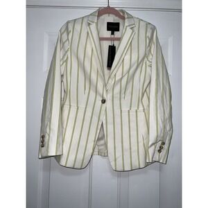 NWT Banana Republic Ladies Women's Striped Blazer Size‎ 4 Career Ivory & Green